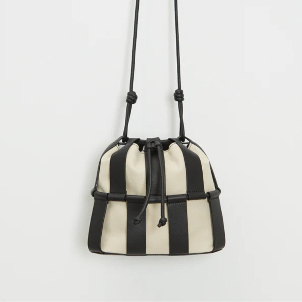 Hereu brand Leather and Canvas Crossbody Bag